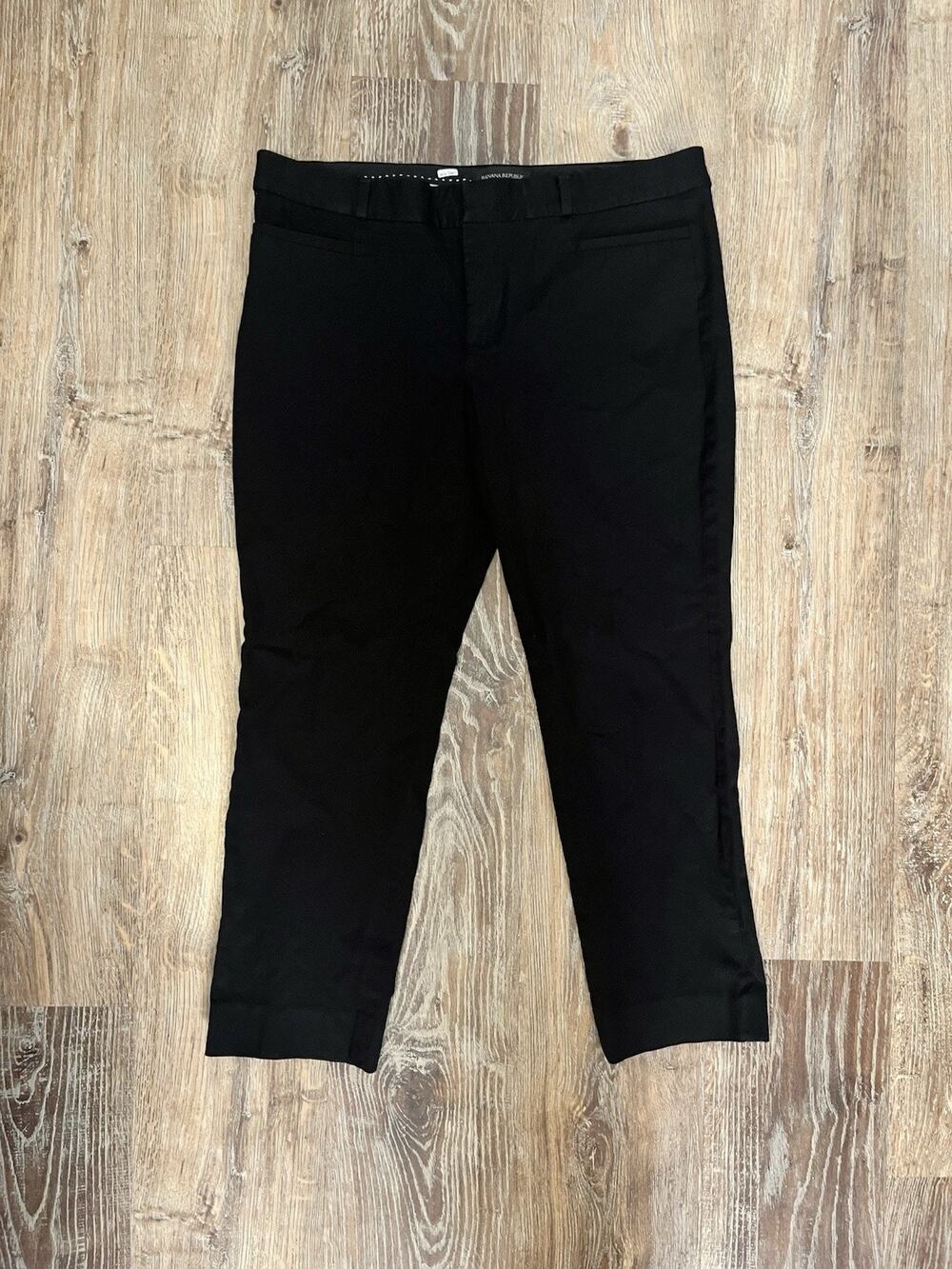 Banana Republic Sloan Pants Womenโs 12 Black Ankle Dress Career